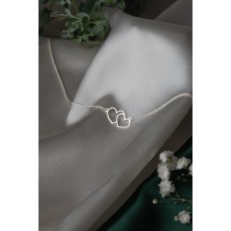 Ezüst nyaklánc - DUPLA SZÍV medállal